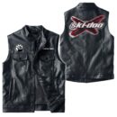 Custom Name Brp Ski-doo Leather Vest - Personalized Logo Car Motorcycle Model