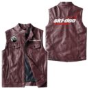 Custom Name Brp Ski-doo Leather Vest - Personalized Logo Car Motorcycle Model