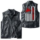 Custom Name Brp Ski-doo Leather Vest - Personalized Logo Car Motorcycle Model