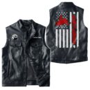 Custom Name Brp Ski-doo Leather Vest - Personalized Logo Car Motorcycle Model