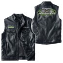 Custom Name Arctic Cat Leather Vest - Personalized Logo Car Motorcycle Model