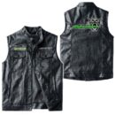 Custom Name Arctic Cat Leather Vest - Personalized Logo Car Motorcycle Model