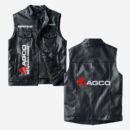 Agco Vest Leather Jacket, Vintage Style, Personalized Gift For Car And Motorcycle Loves