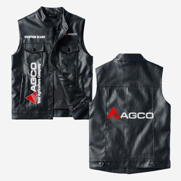 Agco Vest Leather Jacket, Vintage Style, Personalized Gift For Car And Motorcycle Loves