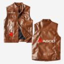 Agco Vest Leather Jacket, Vintage Style, Personalized Gift For Car And Motorcycle Loves