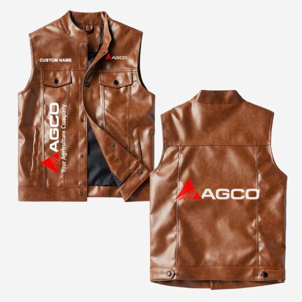 Agco Vest Leather Jacket, Vintage Style, Personalized Gift For Car And Motorcycle Loves - Image 2