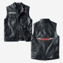 Custom Name Austin Healey Leather Vest - Personalized Logo Car Motorcycle Model