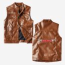 Custom Name Austin Healey Leather Vest - Personalized Logo Car Motorcycle Model