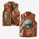 Custom Name Benelli Leather Vest - Personalized Logo Car Motorcycle Model