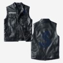 Custom Name Beneteau Leather Vest - Personalized Logo Car Motorcycle Model