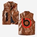 Custom Name Bimota Leather Vest - Personalized Logo Car Motorcycle Model