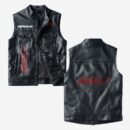 Custom Name Boston Whaler Leather Vest - Personalized Logo Car Motorcycle Model