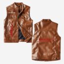 Custom Name Boston Whaler Leather Vest - Personalized Logo Car Motorcycle Model