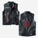 Custom Name Deutz Leather Vest - Personalized Logo Car Motorcycle Model