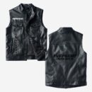 Custom Name Evinrude Outboard Motors Leather Vest - Personalized Logo Car Motorcycle Model