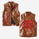 Custom Name Gas Gas Leather Vest - Personalized Logo Car Motorcycle Model