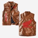 Custom Name Honda Motor Leather Vest - Personalized Logo Car Motorcycle Model