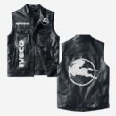 Custom Name Iveco Leather Vest - Personalized Logo Car Motorcycle Model