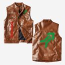 Custom Name Kverneland Leather Vest - Personalized Logo Car Motorcycle Model