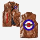 Custom Name Lambretta Leather Vest - Personalized Logo Car Motorcycle Model