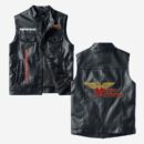 Custom Name Moto Morini Leather Vest - Personalized Logo Car Motorcycle Model
