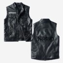 Custom Name Norton Leather Vest - Personalized Logo Car Motorcycle Model