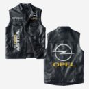Custom Name Opel Astra Leather Vest - Personalized Logo Car Motorcycle Model