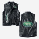 Custom Name Range Rover Leather Vest - Personalized Logo Car Motorcycle Model