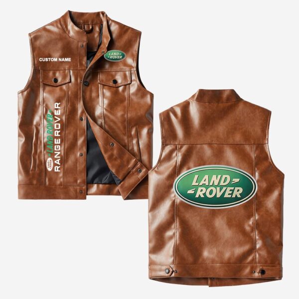 Custom Name Range Rover Leather Vest - Personalized Logo Car Motorcycle Model - Image 2
