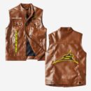 Custom Name Sherco Leather Vest - Personalized Logo Car Motorcycle Model