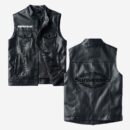 Custom Name Sunseeker Leather Vest - Personalized Logo Car Motorcycle Model