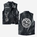 Custom Name Ural Motorcycles Leather Vest - Personalized Logo Car Motorcycle Model