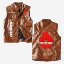 Custom Name Ursus Leather Vest - Personalized Logo Car Motorcycle Model