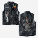 Custom Name Abarth Leather Vest - Personalized Logo Car Motorcycle Model