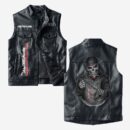 Custom Name Audi Quattro Leather Vest - Personalized Logo Car Motorcycle Model