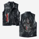 Custom Name Audi Leather Vest - Personalized Logo Car Motorcycle Model