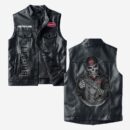 Custom Name Bugatti Leather Vest - Personalized Logo Car Motorcycle Model