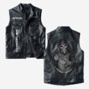 Custom Name Chrysler Leather Vest - Personalized Logo Car Motorcycle Model