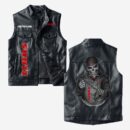 Custom Name Claas Leather Vest - Personalized Logo Car Motorcycle Model
