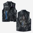 Custom Name Daf Leather Vest - Personalized Logo Car Motorcycle Model
