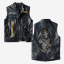 Custom Name Dewalt Leather Vest - Personalized Logo Car Motorcycle Model