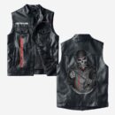 Custom Name Dodge Leather Vest - Personalized Logo Car Motorcycle Model