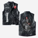 Custom Name Ducati Leather Vest - Personalized Logo Car Motorcycle Model