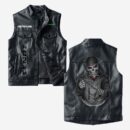Custom Name Fendt Leather Vest - Personalized Logo Car Motorcycle Model