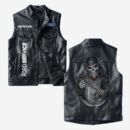 Custom Name Ford Leather Vest - Personalized Logo Car Motorcycle Model