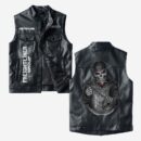 Custom Name Freightliner Group Leather Vest - Personalized Logo Car Motorcycle Model