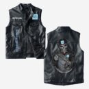 Custom Name General Motors Leather Vest - Personalized Logo Car Motorcycle Model