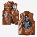 Custom Name General Motors Leather Vest - Personalized Logo Car Motorcycle Model