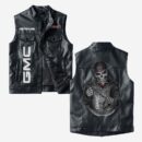 Custom Name Gmc Leather Vest - Personalized Logo Car Motorcycle Model