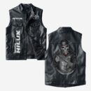 Custom Name Hilux Leather Vest - Personalized Logo Car Motorcycle Model